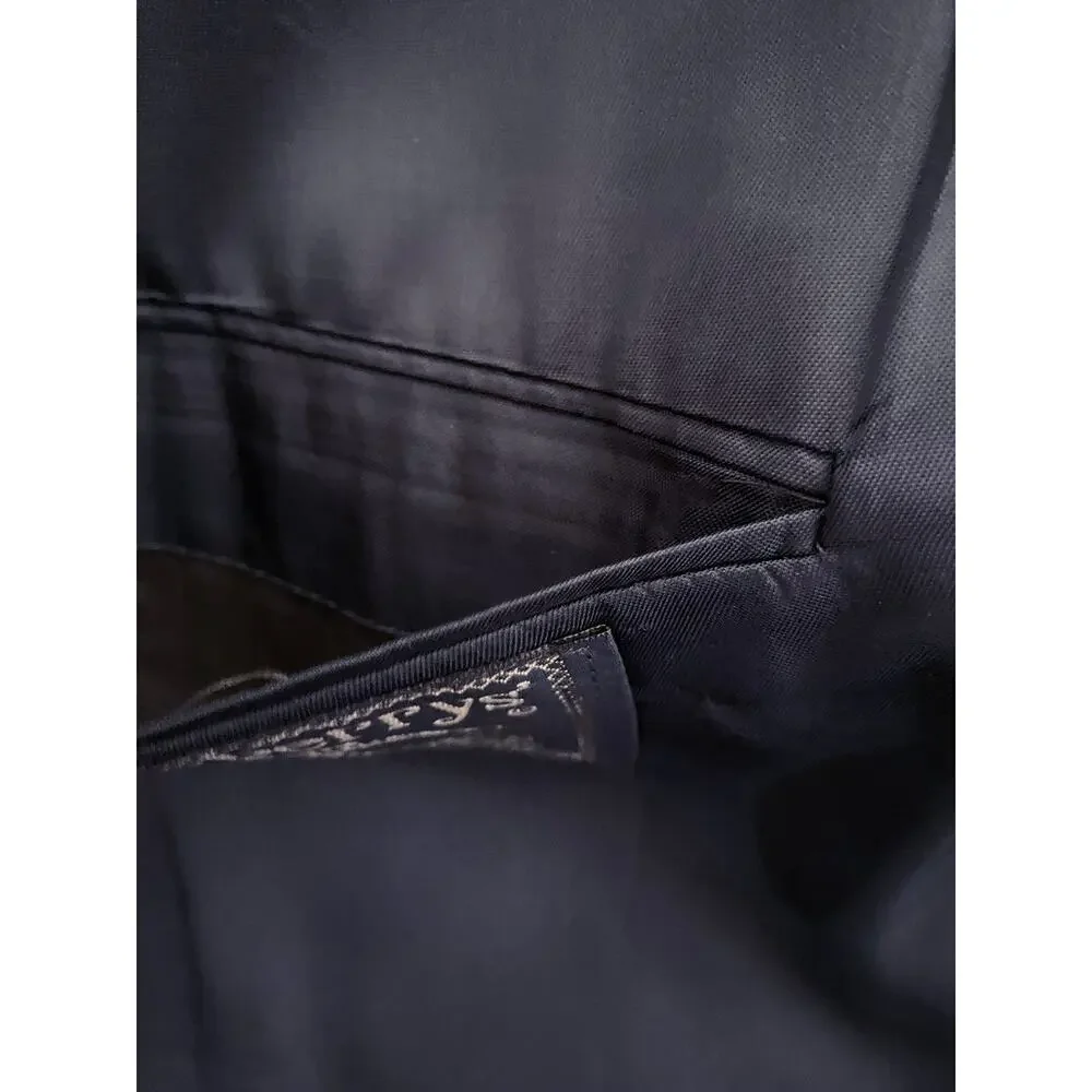 Vintage Men's Burberrys' Sport Coat Navy‎ Single Breasted Silver Logo Buttons